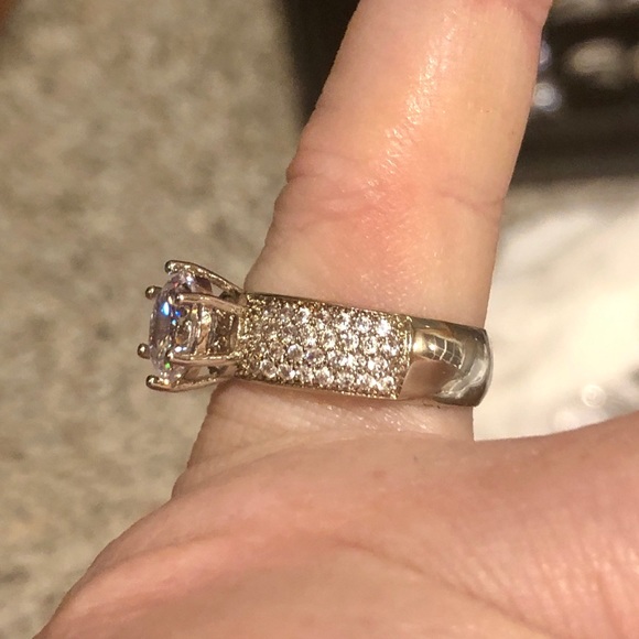 🍃💐3ct 5A Hearts & Arrows Cz on pave 925 sz7💐🍃 - Picture 11 of 16